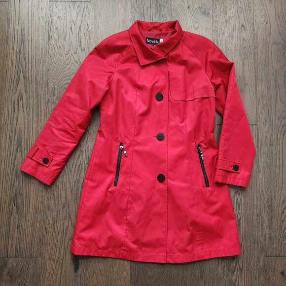 Vintage Fitted Novelti Red Pea Coat 🍒 - Picture 1 of 12